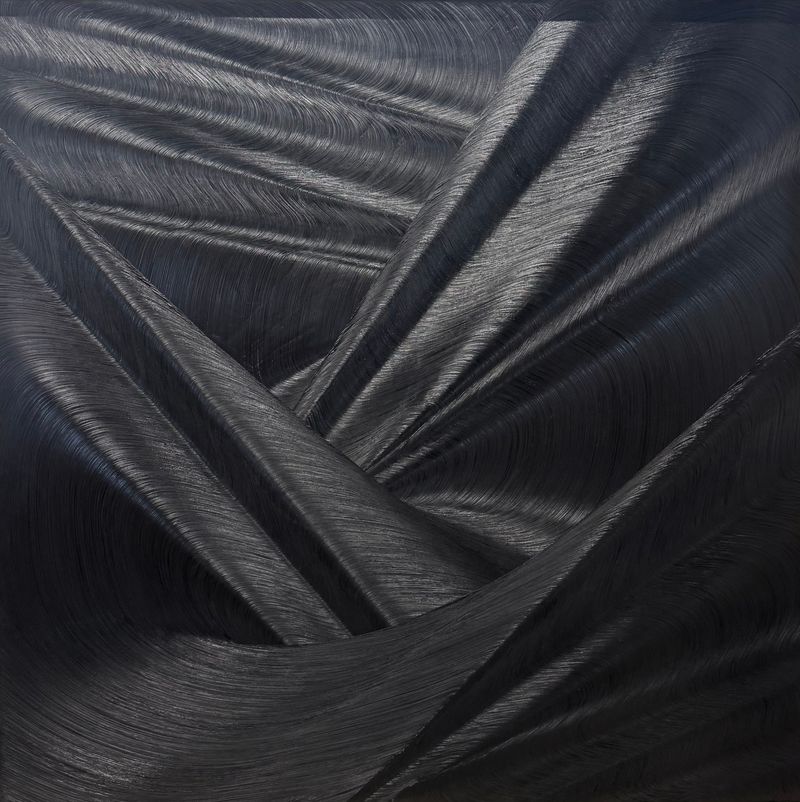 Vortex - Huile sur toile sur panneau bois - 200x200 cm